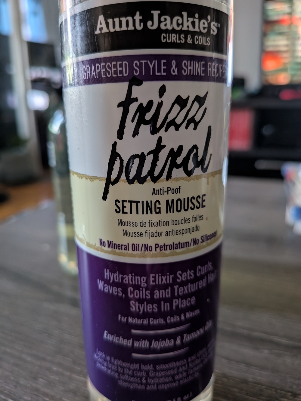 Aunt Jackie's Frizz Patrol Setting Mousse - Purple & Cream